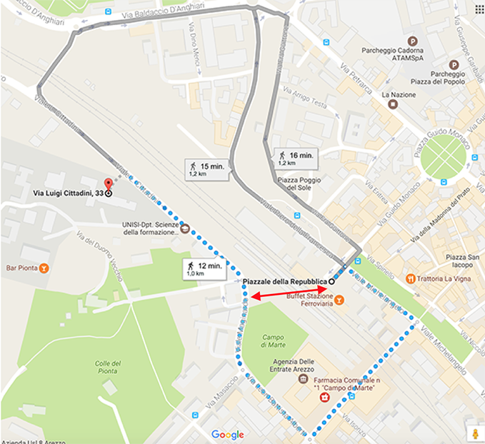 Arezzo walk map